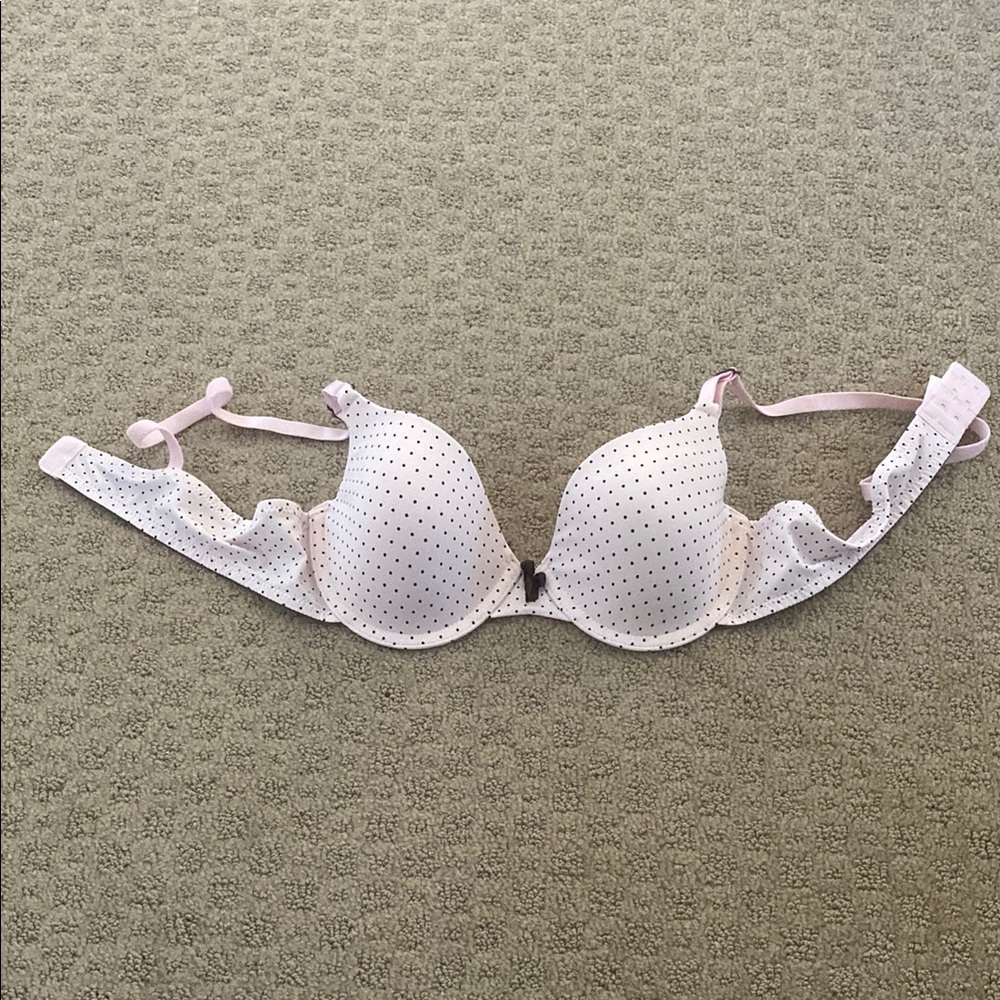 Pink & Black Polka Dot Underwire 34A Bra